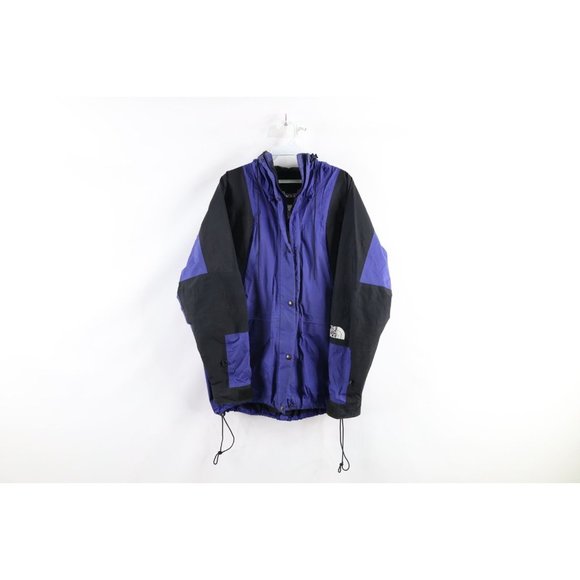 Vintage 90s The North Face Large Distressed Goretex Spell Out Hooded Jacket